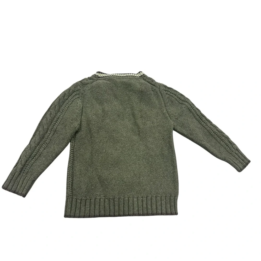 Baby Gap Olive‎ Green Cable-Knit V-Neck Sweater Size 4T